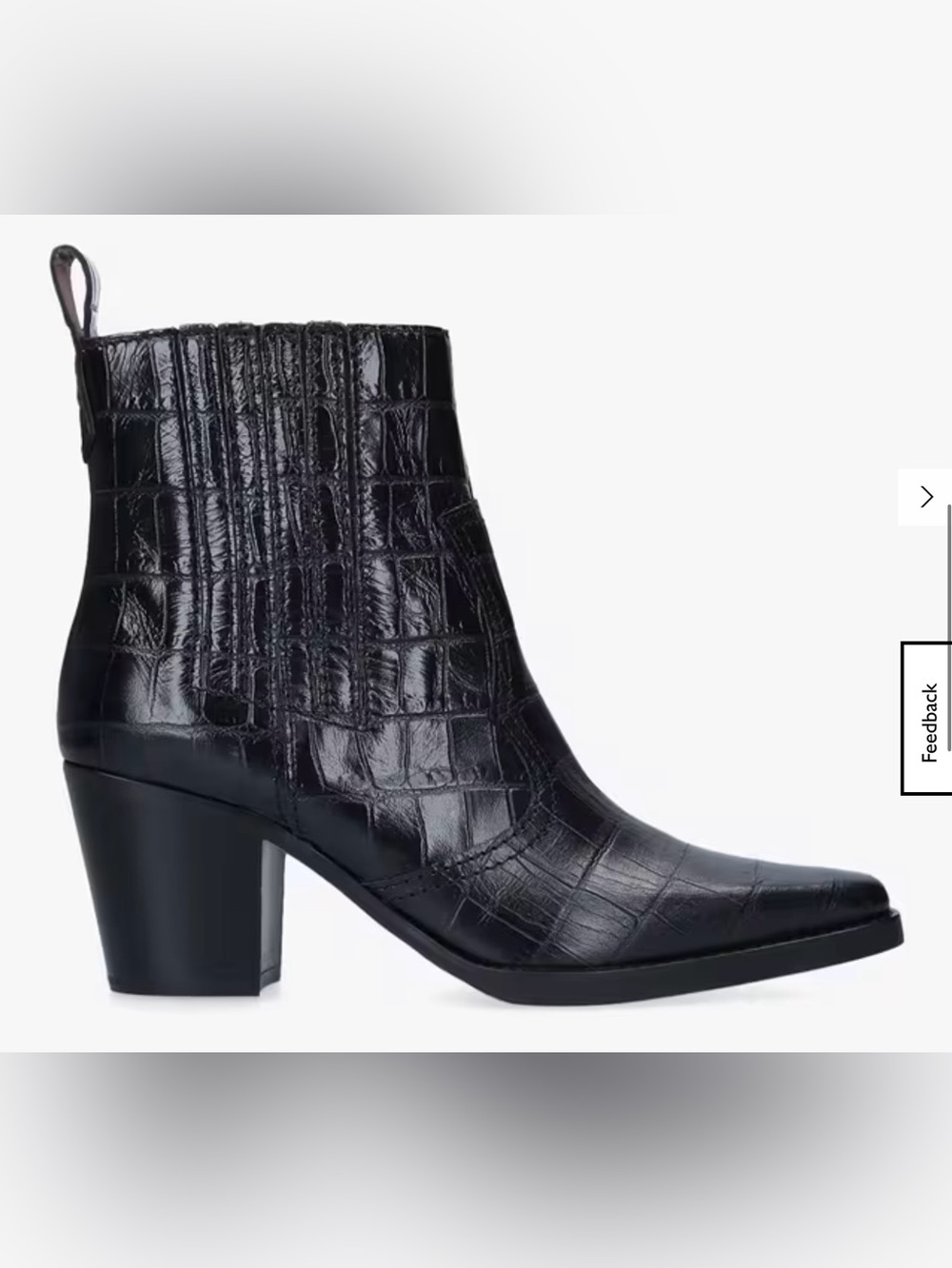GANNI Callie Croc Effect Leather Ankle Boots